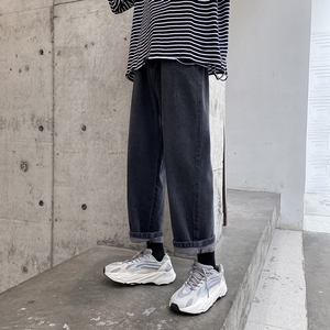 港风秋季新款自制百搭宽松九分牛仔裤 XZ604-KN01-P45控58图片