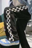 推荐！2026春季新款棋盘格印花胶标休闲裤长裤XZ604-KP58-P55控68，男装休闲裤，星座604