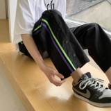 推荐！港风春夏织带排扣九分宽松休闲长裤XZ604-KG07-P45控58，男装休闲裤，星座604