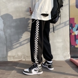 春秋款经典棋盘格抽绳九分卫裤XZ604-KP04-P5568，男装休闲裤，星座604