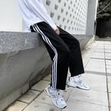 2026春季新款港风经典三道杠九分卫裤XZ604-KP01-P45控58，男装休闲裤，星座604