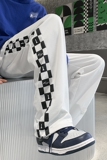 2026春季新款侧边棋盘格胶标休闲裤长裤XZ604-KP58-P55控68，男装休闲裤，星座604