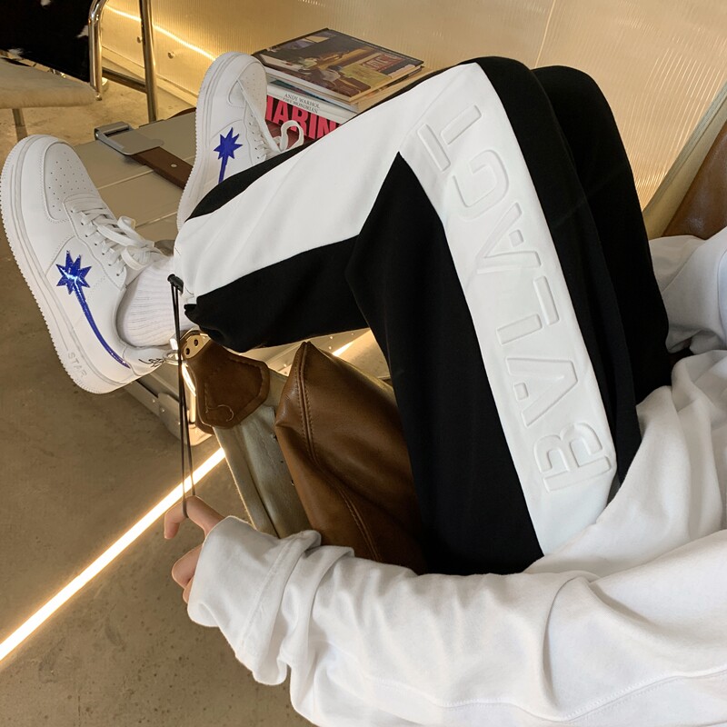 2026春季新款侧边字母钢印九分抽绳卫裤XZ604-KP36-P55控68,男装休闲裤,星座604