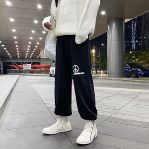港风反光印花logo宽松抽绳九分卫裤 XZ604-KP07-P45控58图片