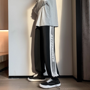2026早春港风潮流印花拼接宽松九分抽绳卫裤 XZ604-KP26-P45控58图片