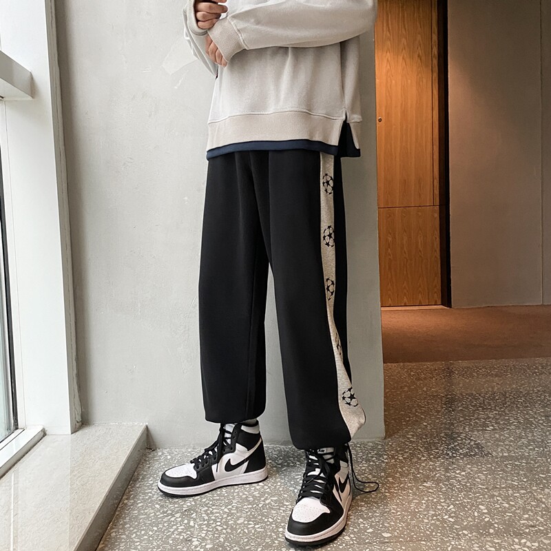 港风秋季新款拼接串标九分宽松抽绳卫裤 XZ604-KP05-P50控68图片
