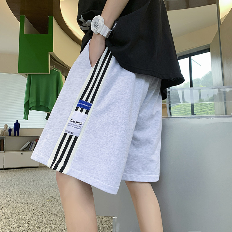 2026夏季自制侧边条纹拼接贴标休闲短裤XZ604-KP63-P35控48,男装牛仔裤,星座604