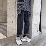 港风秋季新款自制百搭宽松九分牛仔裤XZ604-KN01-P45控58，男装牛仔裤，星座604