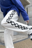 推荐！2026春季侧边棋盘格印花休闲裤长裤XZ604-KP58-P55控68，男装休闲裤，星座604