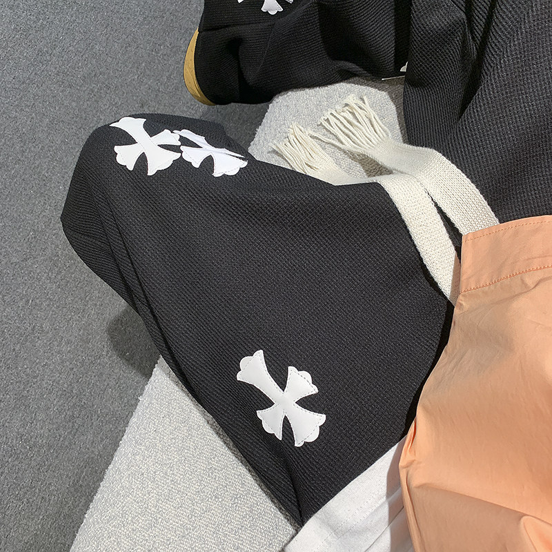 现货！克罗心十字架绣标华夫格大编织绳休闲裤XZ604-KP54-P65控78,男装休闲裤,星座604