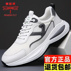 蜻蜓牌男鞋2025新款运动休闲鞋男潮百搭网面透气跑步鞋时尚小白鞋