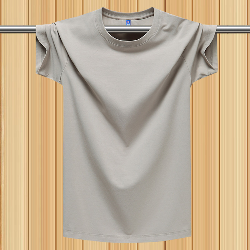 宽松纯色夏季圆领打底衫加大码