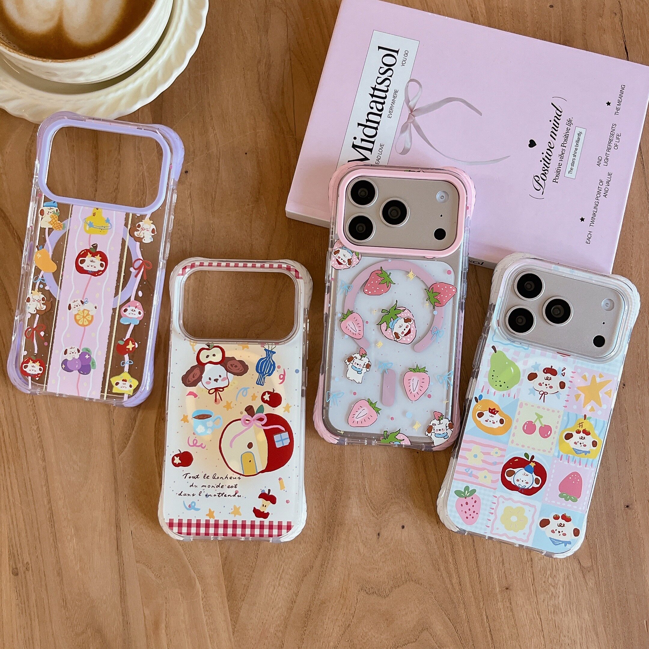 磁吸亚克力半透四角防摔适用iphone17promax苹果16pro卡通15小众14男女甜美ins包相机AI键水果草莓小狗手机壳