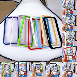 二合一换背板亚克力 适用iphone17pro苹果13男女14可爱15卡通16promax拆卸磁吸kitty猫硅胶软框手机壳 犀牛