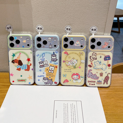 KEYICASE猫咪西高地小狗ins适用iphone苹果17promax卡通16pro可爱15女生镜框精孔全包ai键磨砂肤感磁吸手机壳