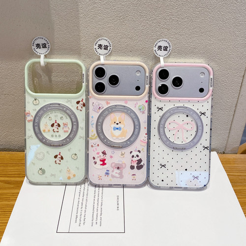 【壳谊】KEYICASE柯基小狗适用iphone苹果17promax卡通16pro小众15可爱14男女13包相机ai键360旋转手机支点壳