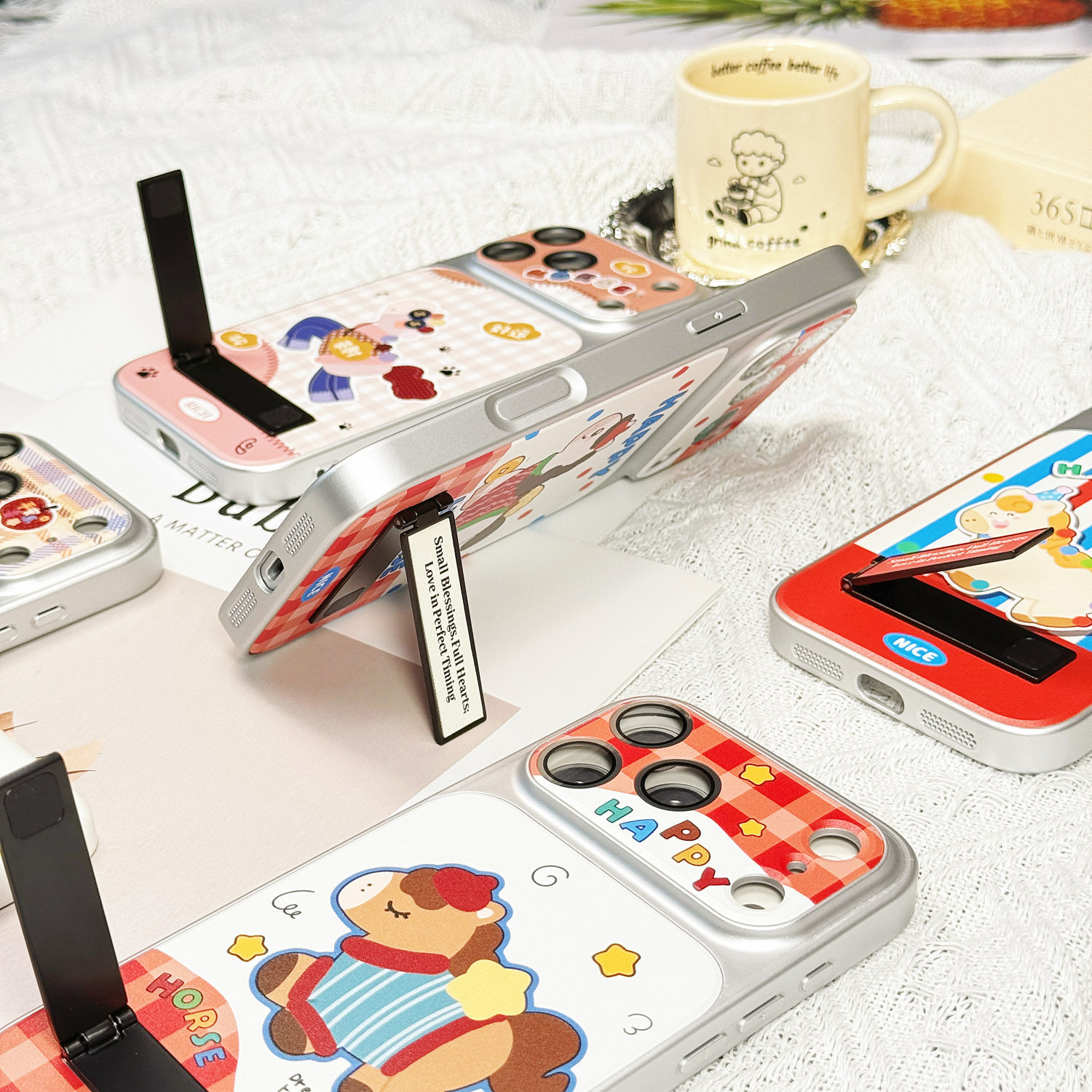 秒变17promax视窗适用iphone苹果16pro马上发财15女生14卡通好运13银色边框全包相机键镜头膜支架磁吸手机壳