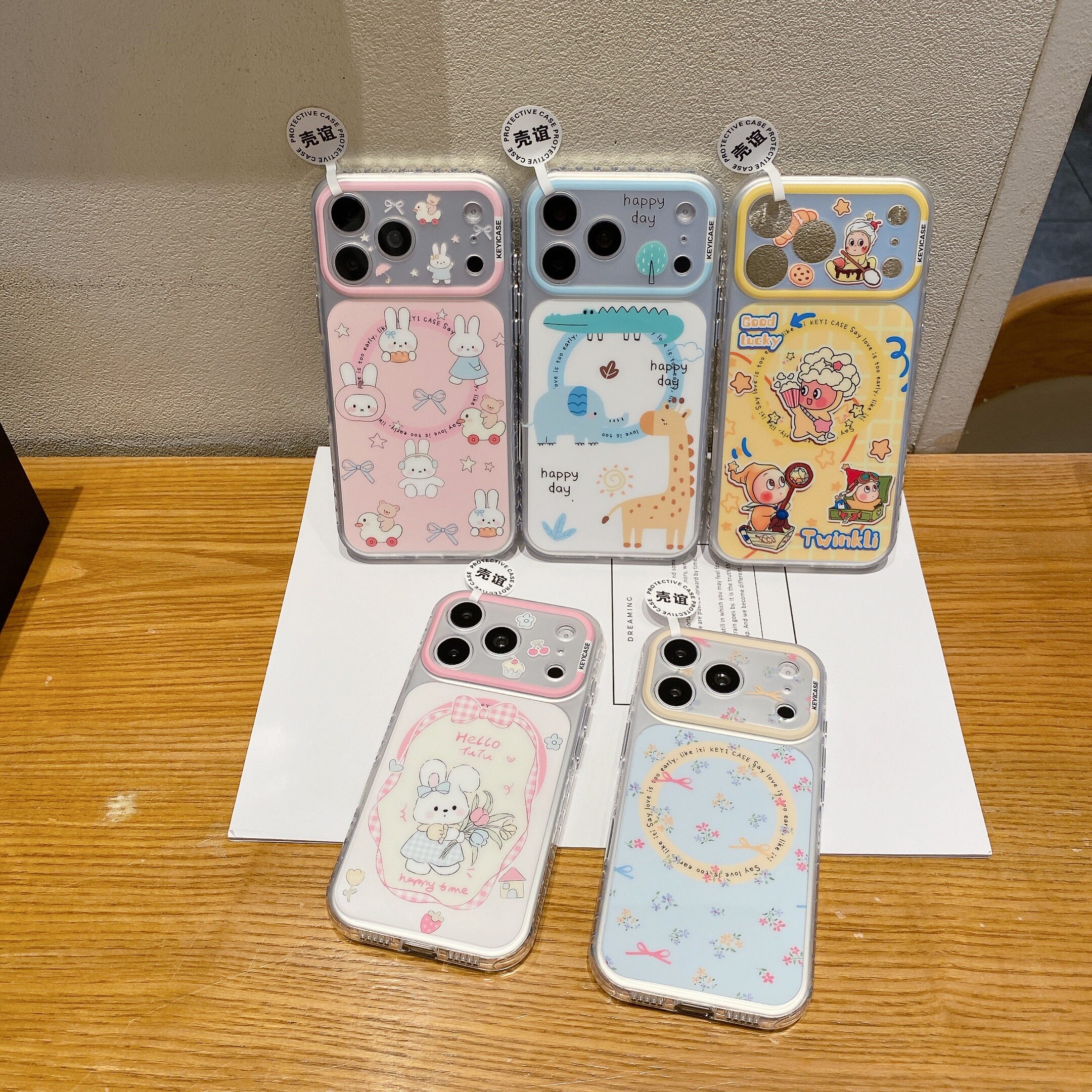 碎花兔子星星人KEYICASE壳谊适用iphone18苹果17promax卡通16pro可爱15女生精孔包相机键磨砂肤感磁吸手机壳