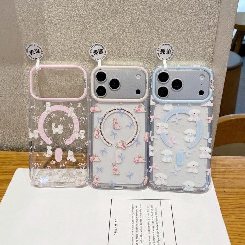 KEYICASE细闪蝴蝶结猫咪兔子小狗适用iphone18苹果17promax卡通16pro小众15可爱14甜美13全包AI键磁吸手机壳