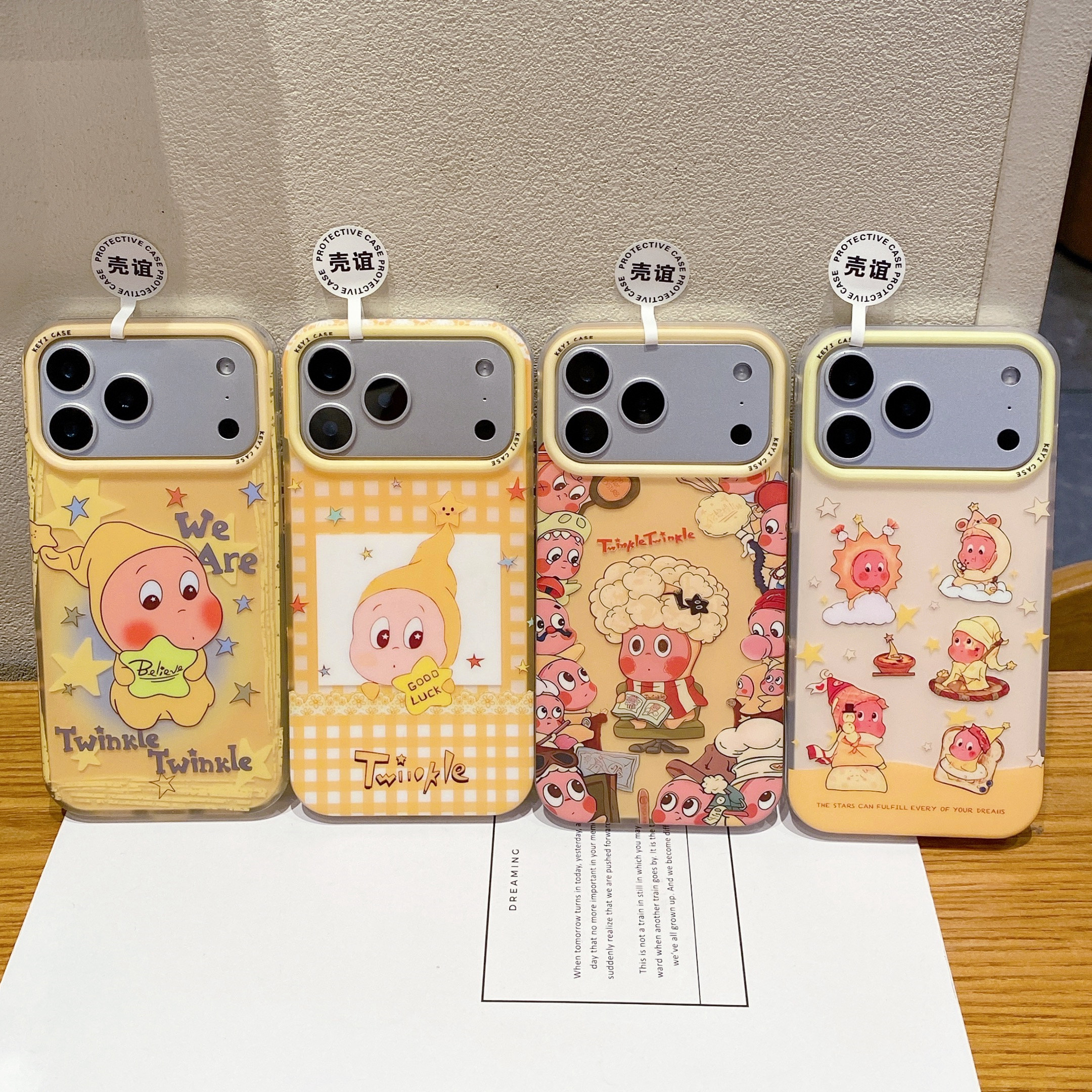 星星人磨砂肤感适用iphone苹果17pro男女16包拍照AI键15promax卡通14小众13可爱ins双层IMD抗指纹轻薄手机壳