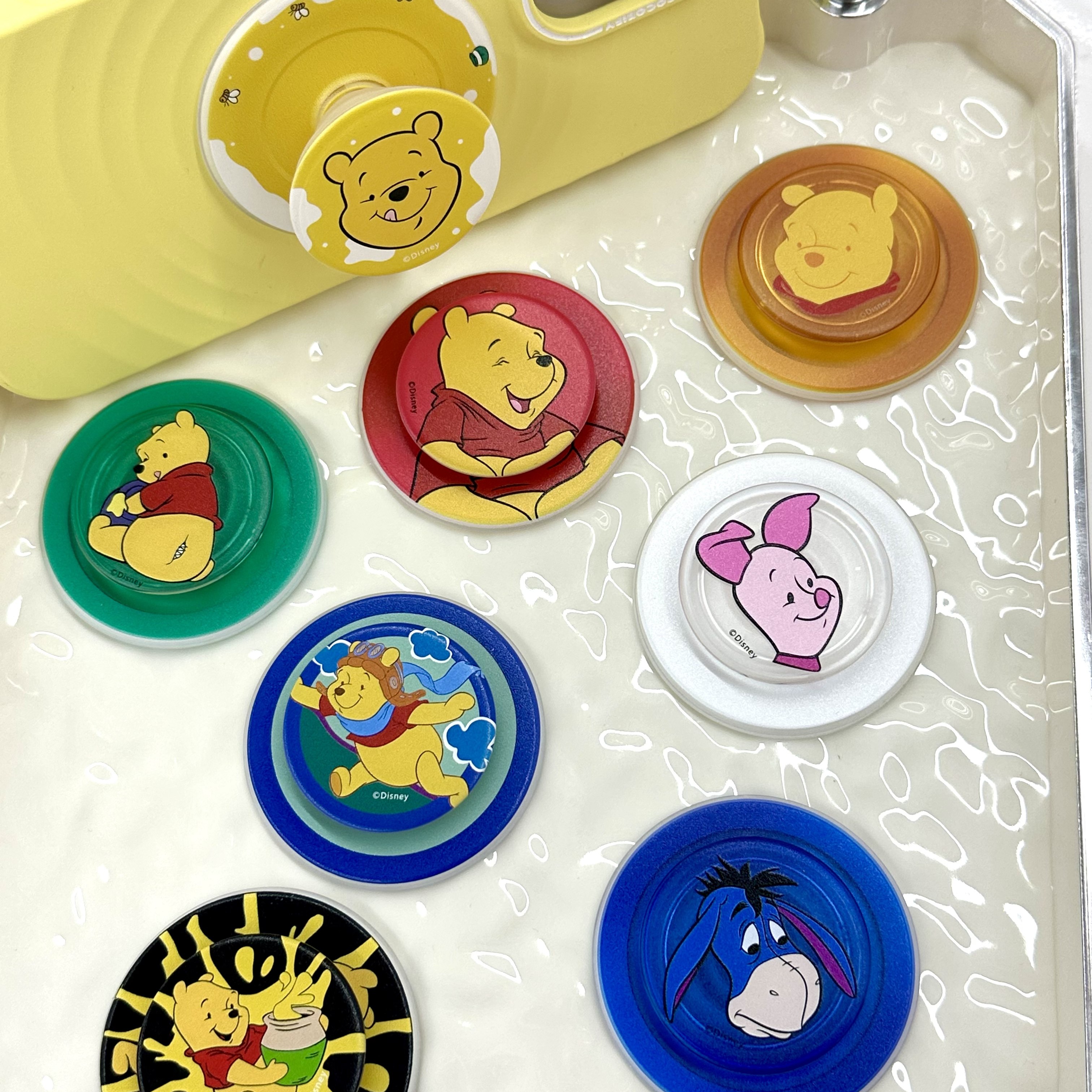 维尼熊吏迪仔花边兔子卡通拆卸伸缩气囊强力磁吸啪嗒支架PPS泡骚