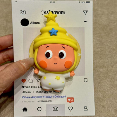 可爱星星人硅胶磁吸手机支架背贴新款适用苹果华为气囊支架吸磁