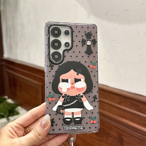 日韩波点哭娃可爱适用三星s26ultra手机壳高级感s25+网红款新款全包s24plus硅胶2025防摔外壳s23u保护套