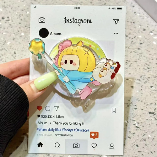 旋转小羊星星棒女孩磁吸支架新款适用magsafe苹果手机气囊支架