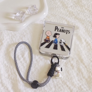 ins可爱史努比适用三星zflip7手机壳新款折叠屏硬壳z flip6透明高级感flip5防摔保护套铰链全包4外壳