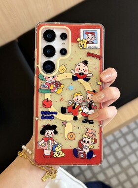卡通动漫原田治插画适用三星s26ultra手机壳高级感s25+磁吸支架新款全包s23plus硅胶2026防摔外壳s23u保护套