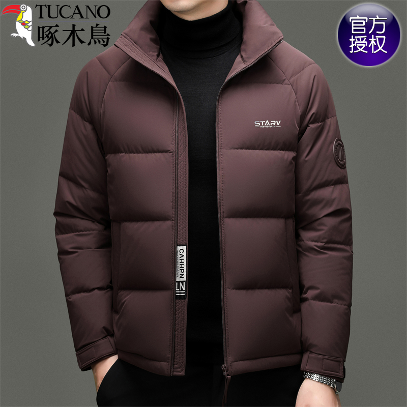 啄木鸟立领轻薄款男士宽松羽绒服