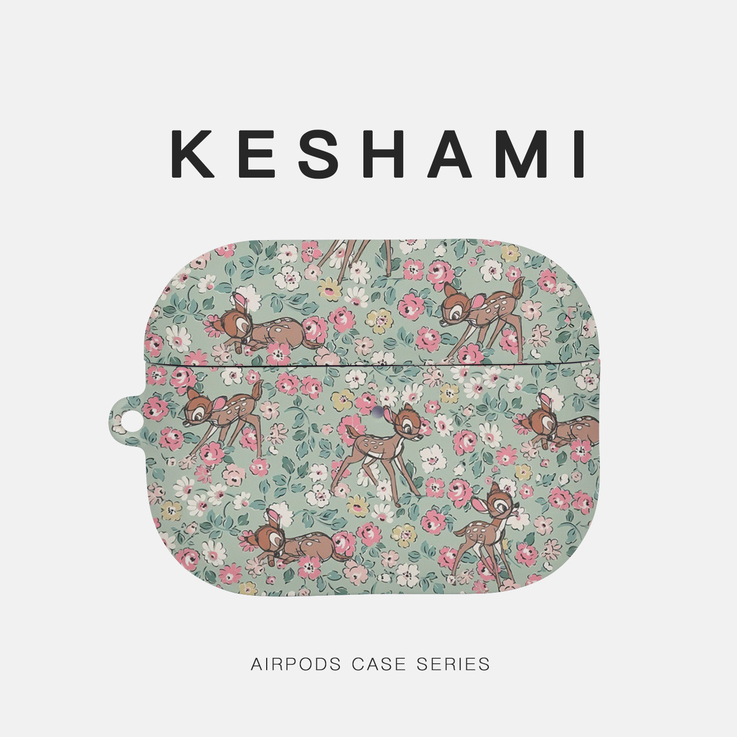 keshami 适用苹果AirpodsPro3/Pro2/Airpods4 全包磨砂耳机壳保护壳花丛小鹿