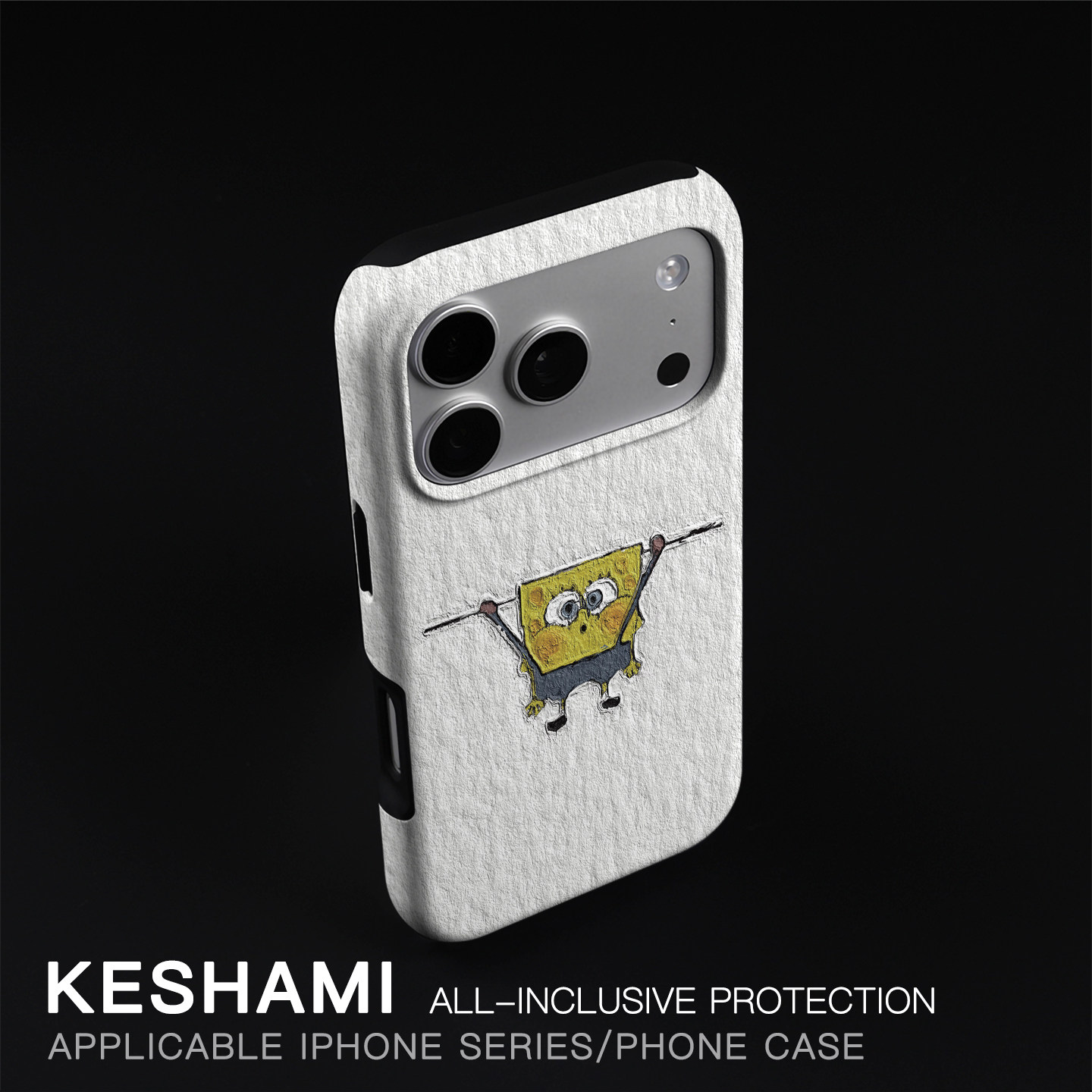 keshami适用苹果17promax/16pro手机壳带磁吸新款潮男女高端个性磨砂硬壳全包防摔15pro/14pro油画海绵