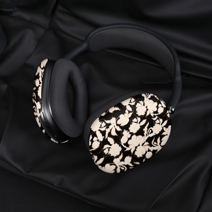 keshami 适用苹果AirpodsMAX耳机壳二代2024款潮流个性保护套男女新款Airpods MAX头戴式耳机壳黑底花蕊