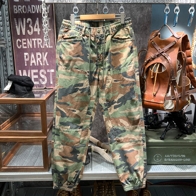 迷彩裤男美式潮流束脚小脚工装裤