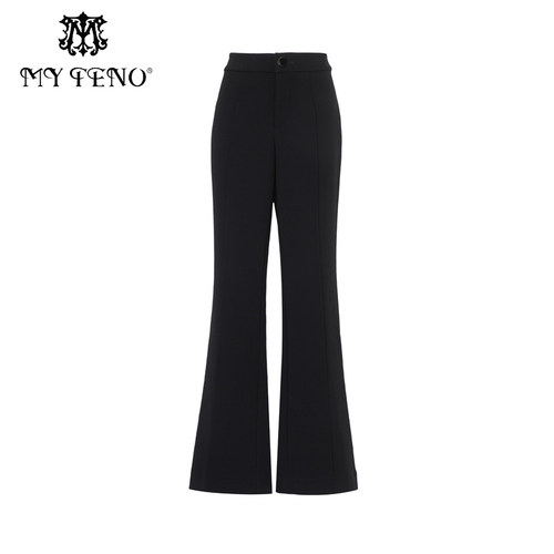 马天奴醋纤混纺微喇裤