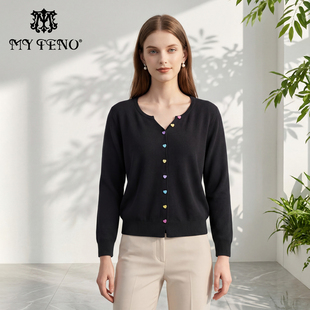 小衫 气质单排扣针织开衫 毛衫 上衣时尚 马天奴2026春季 百搭女装 新款