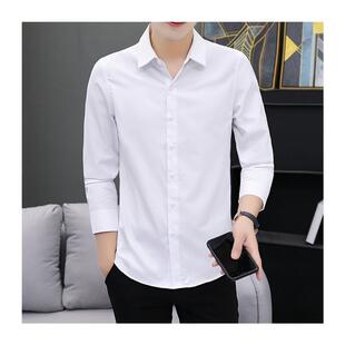 修身 长袖 寸衫 男士 休闲白色职业装 衬衣韩版 上衣夏季 2025春秋款 衬衫
