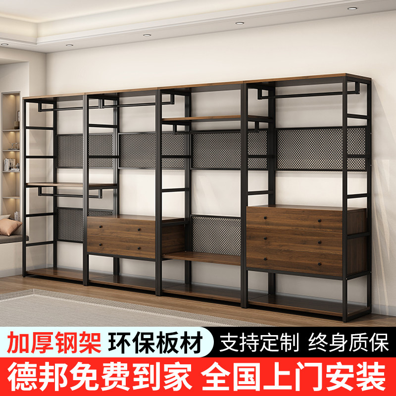 落地简约挂衣架开放式衣柜置物架步入式金属衣帽架卧室落地衣帽架