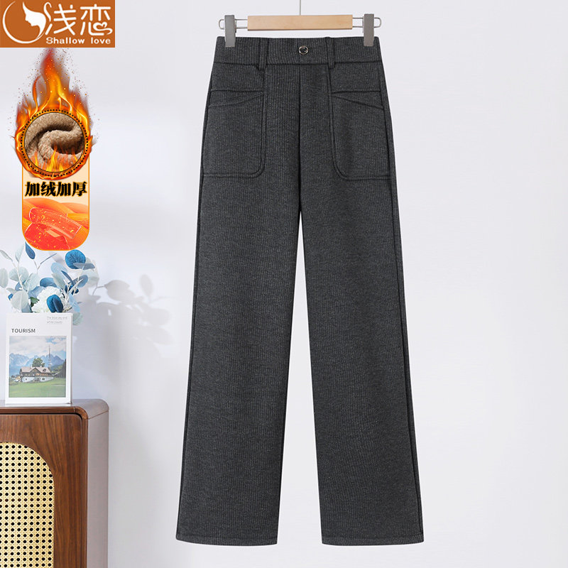 妈妈冬季加绒加厚休闲 ??裤中年女装过年衣服棉裤子中老年冬装阔