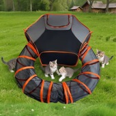 亚马逊新品 六件套宠物笼可折叠猫狗围栏户外驯养游戏通道宠物帐篷