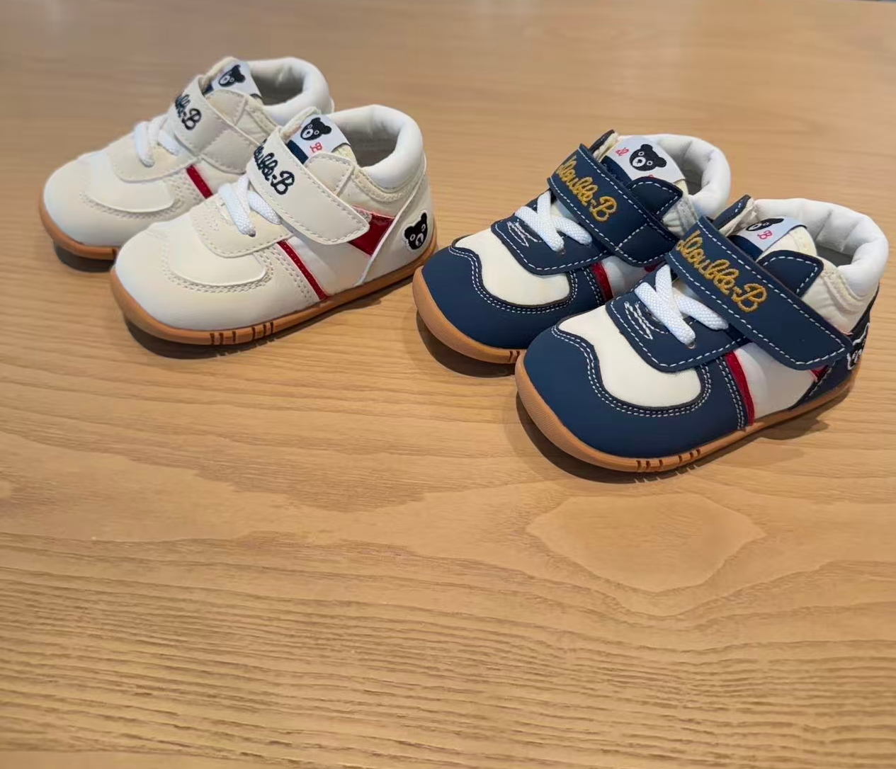 日本Miki品牌20255年新款小熊刺绣二段学步鞋11-9306-145中国制