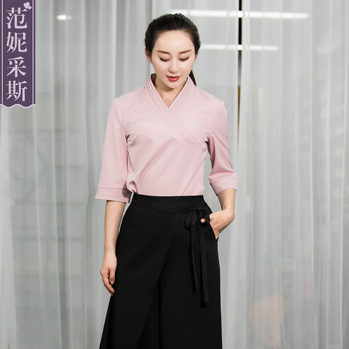 技师工作服春秋裤子中袖养生馆