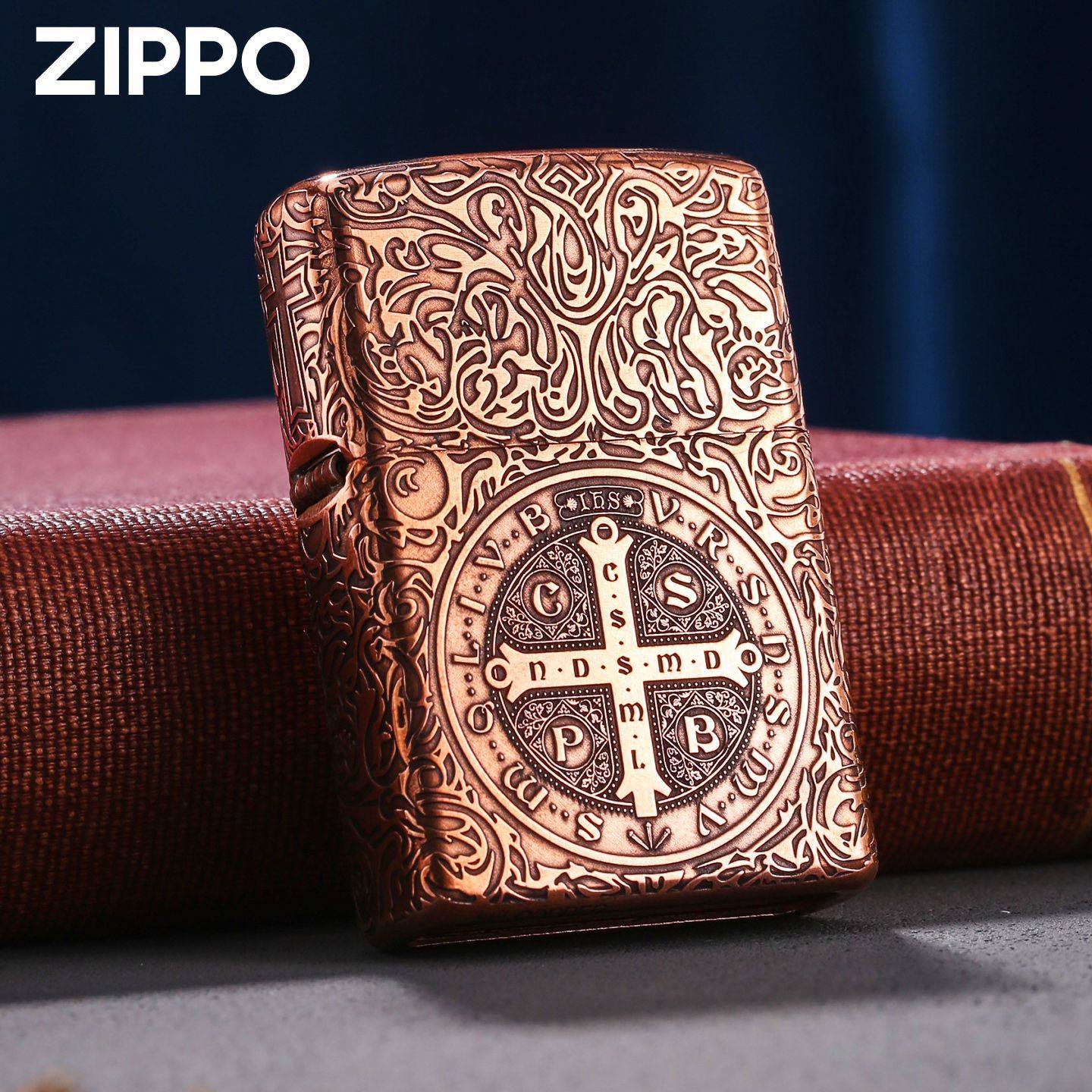 zippo正品打火机紫铜套壳康斯坦丁防风煤油个性高颜值男友礼物