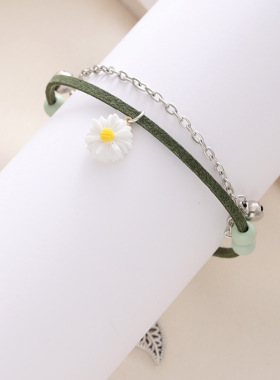 韩版雏菊手链女可爱铃铛手环简约复古百搭学生幸运小礼物ins风