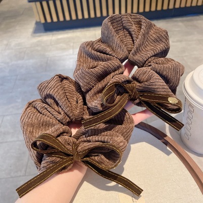 法式丝绒蝴蝶结大肠发圈女高级感扎头发圈洋气时尚超大丸子头皮筋