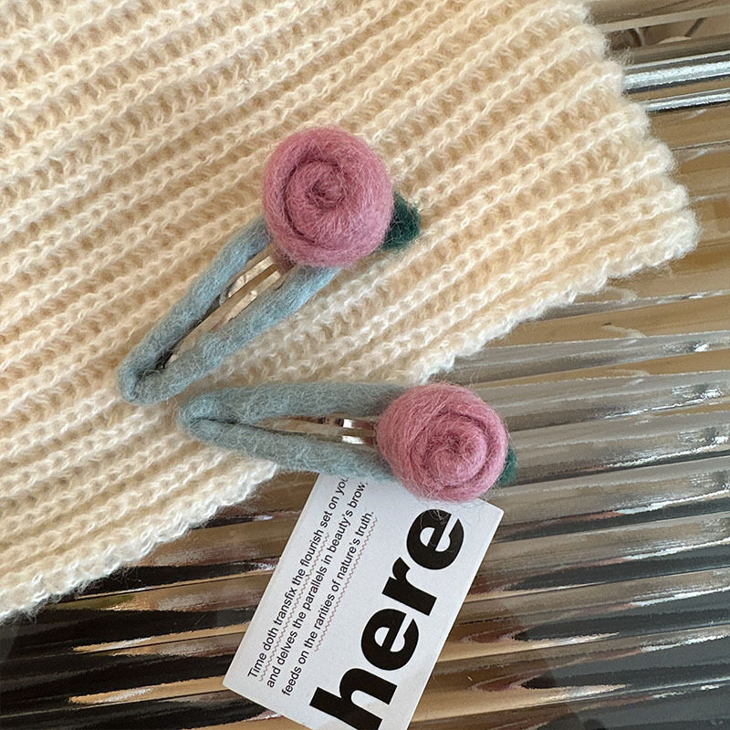 法式甜美毛线玫瑰花发夹秋冬少女心刘海夹掰掰夹侧边发卡BB夹发饰,饰品/流行首饰/时尚饰品新,发饰,淘宝优惠券,粉丝福利购,淘宝优惠卷