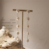 复古S925银针天然淡水珍珠长款 真金电镀淡水珍珠流苏耳钉女 耳环