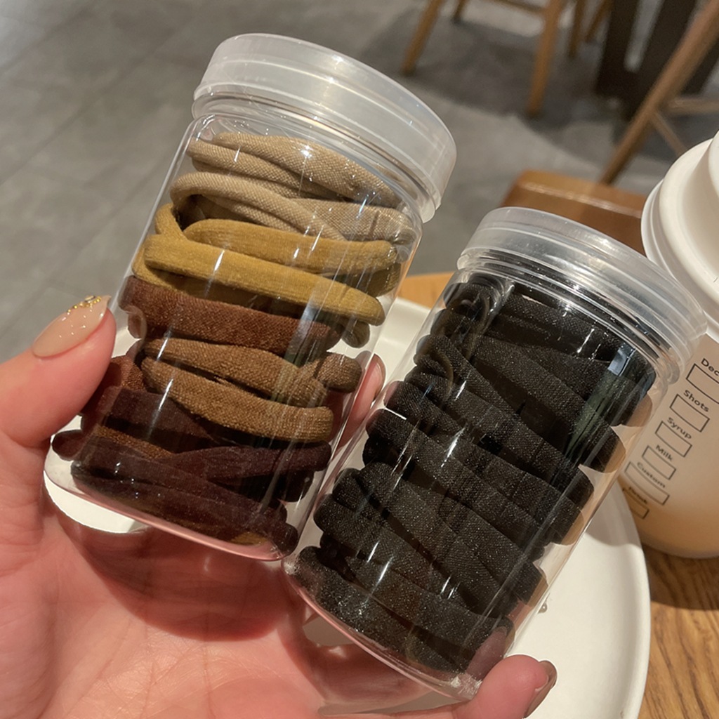 韩版无接缝扎头发发圈发饰绑头发皮筋头饰发圈发绳黑色头绳盒装