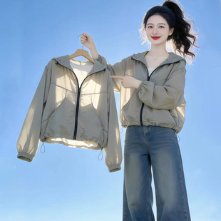 防晒衣女夏季薄款2026新款防紫外线透气短款棒球服外套女款防晒服